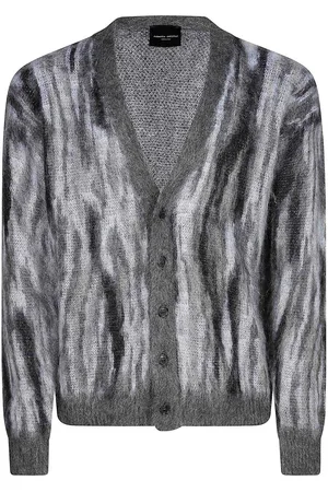 Roberto Collina Cardigan jacquard Ls lavorato a maglia