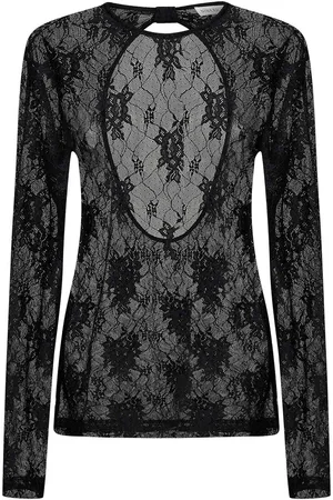 Nina Ricci Top girocollo a maniche lunghe in pizzo