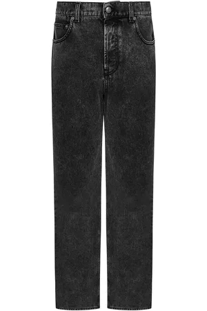 Alexander McQueen Jeans Baggy in denim di cotone sbiadito