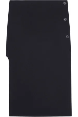 Courrèges Gonna midi sartoriale obliqua in lana
