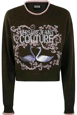 VERSACE Felpa girocollo con logo cigno