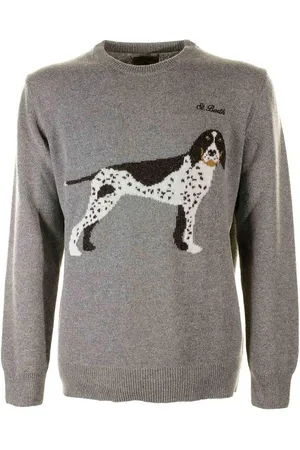 MC2 SAINT BARTH Maglia Girocollo Grigia Cane
