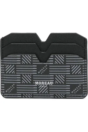 MOREAU Porta carte in pelle con logo