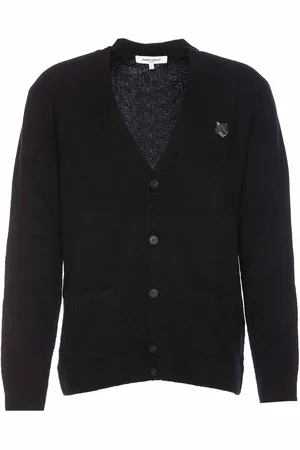 Maison Kitsuné Cardigan con toppa nera