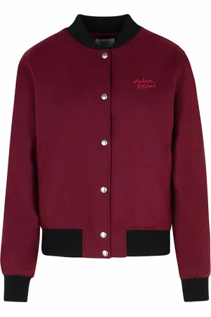 Maison Kitsuné Bomber in flanella bordeaux Teddy