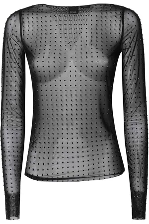 Pinko Maglia Rouen Trasparente Con Pietre