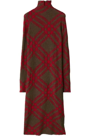 Burberry Vestito a trapezio in misto lana a quadri