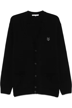 Maison Kitsuné Cardigan in lana con testa di volpe