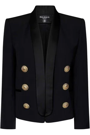 Balmain Giacca corta nera Grain De Poudre