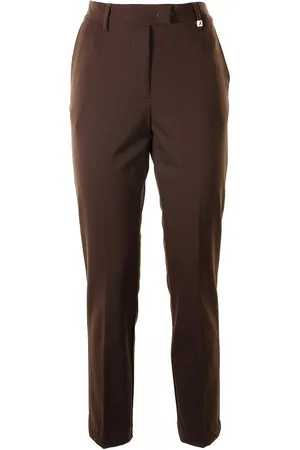 MYTHS Pantalone Chino Marrone A Vita Alta