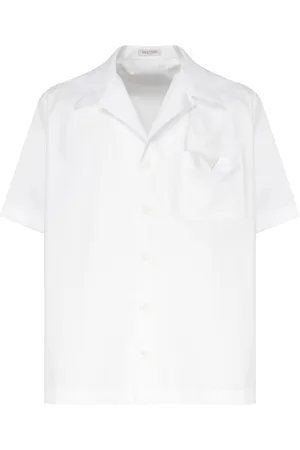 VALENTINO GARAVANI Top con colletto cubano con logo V