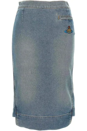 Vivienne Westwood Gonna in denim con ricamo logo