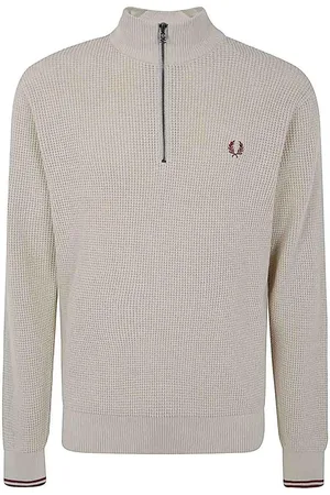 Fred Perry Maglione con mezza zip in punto waffle