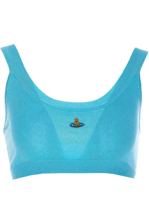 Vivienne Westwood Bralette Bea turchese modello corto