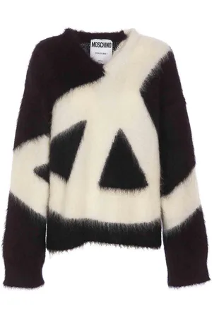 Moschino Maglione Bianco E Girocollo