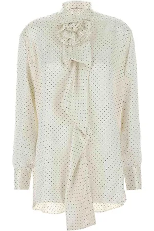 ERMANNO SCERVINO Spilla a fiori per camicia a pois