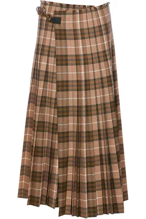 Burberry Gonna a pieghe in misto check multicolor