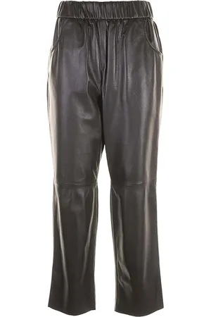VIA MASINI 80 Pantalone A Vita Alta In Pelle