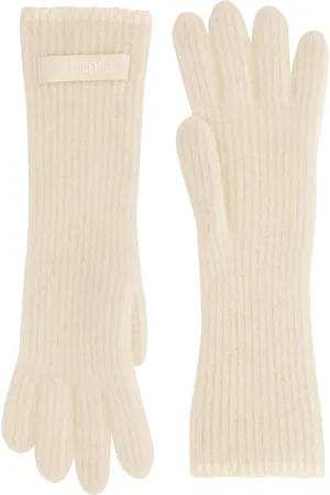 Jacquemus Guanti con logo in gros-grain