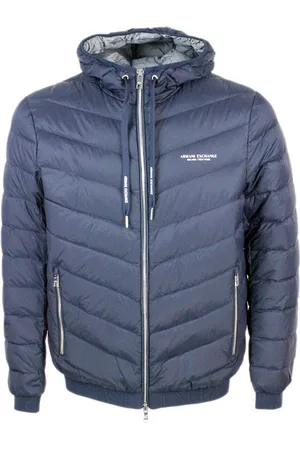 Armani Exchange Piumino trapuntato Chevron con cappuccio