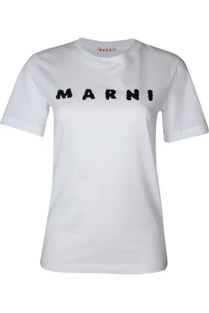 Marni T-Shirt In Cotone Con Logo Scribbled