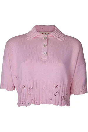 Marni Polo In Cortone Colore Rosa Con Ricamo