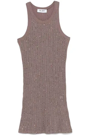 The Attico MiniVestito aderente in cotone con strass