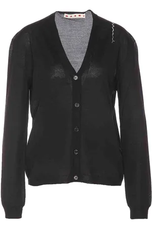 Marni Cardigan con ricamo rammendo in lana e seta