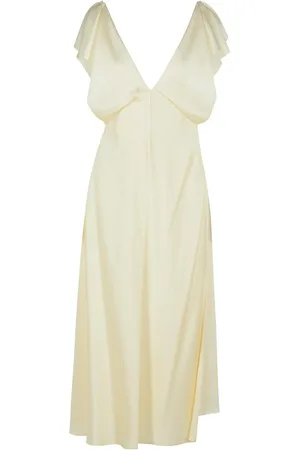Jil Sander Vestito in Misto Viscosa Avorio
