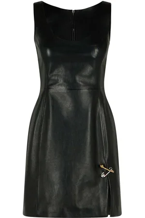 VERSACE Vestito in pelle nera