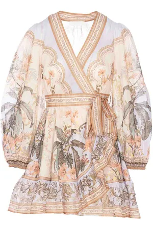 ZIMMERMANN MiniVestito Wylie con volant avvolgente
