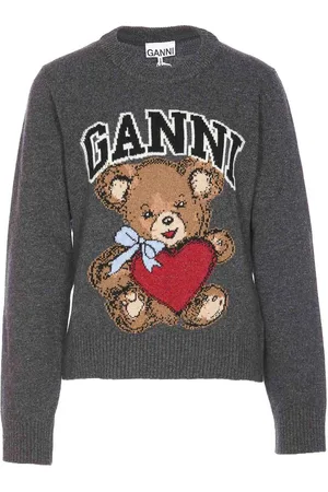Ganni Maglione in misto lana con grafica