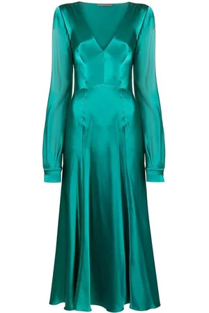 Alberta Ferretti Vestito lungo con scollo a V