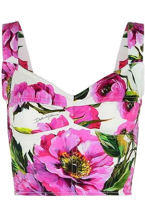 Dolce & Gabbana Top in misto cotone rosa peonia
