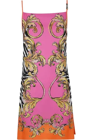 VERSACE Mini Abito Piazzato Enver Satin