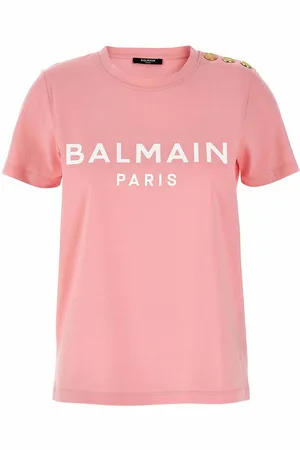 Balmain T-shirt con bottoni dorati