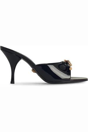 VERSACE Sandali in pelle nera