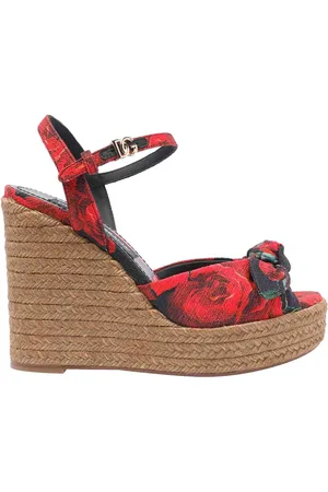 Dolce & Gabbana Rose Print Wedge