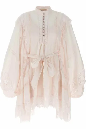 ZIMMERMANN Mini abito fluttuante in pizzo schiacciato