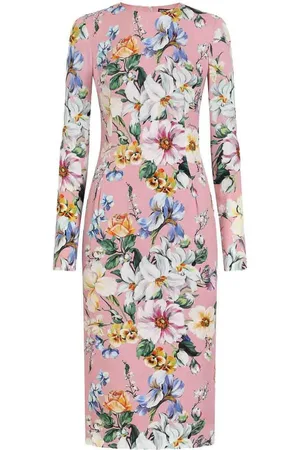 Dolce & Gabbana Vestito Girocollo Ml St Mix Fiori