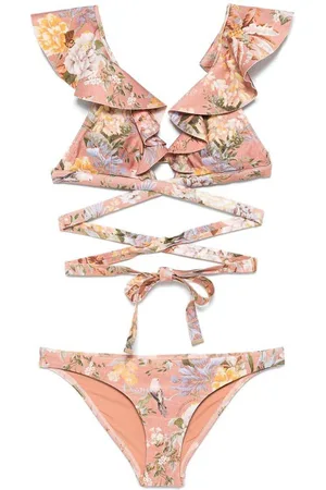 ZIMMERMANN Tallow Wrap Ruffle Bikini