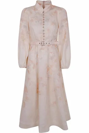 ZIMMERMANN Vestito midi con bottoni schiacciati
