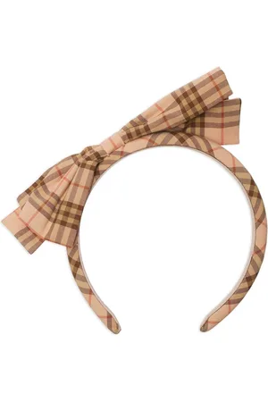 Burberry Cerchietto in cotone con motivo tartan