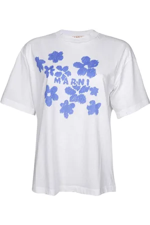 Marni T-Shirt Boxy In Cotone Con Stampa A Fiori