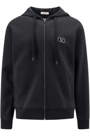 VALENTINO Felpa in cotone con patch firma vlogo