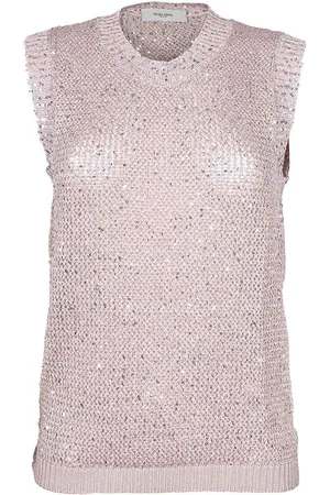 Golden Goose Gilet In Maglia Lavorata Con Paillettes