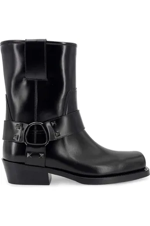 VALENTINO GARAVANI Stivali biker in pelle con borchie iconiche