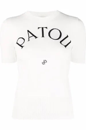 Patou Top in maglia con logo intarsiato