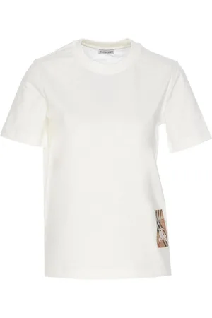 Burberry Controlla la T-shirt di cotone etichetta