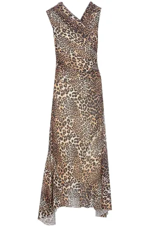 Ganni Vestito leopardo a maglie marl